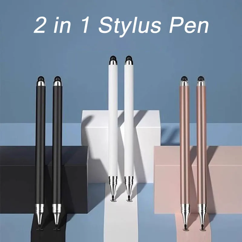 Universal Tablet Stylus Pen 2 v 1 dvojitej hlavnej citlivosti Vymeniteľný hrot kreslenie inteligentného telefónu dotyková obrazovka Ceruzka