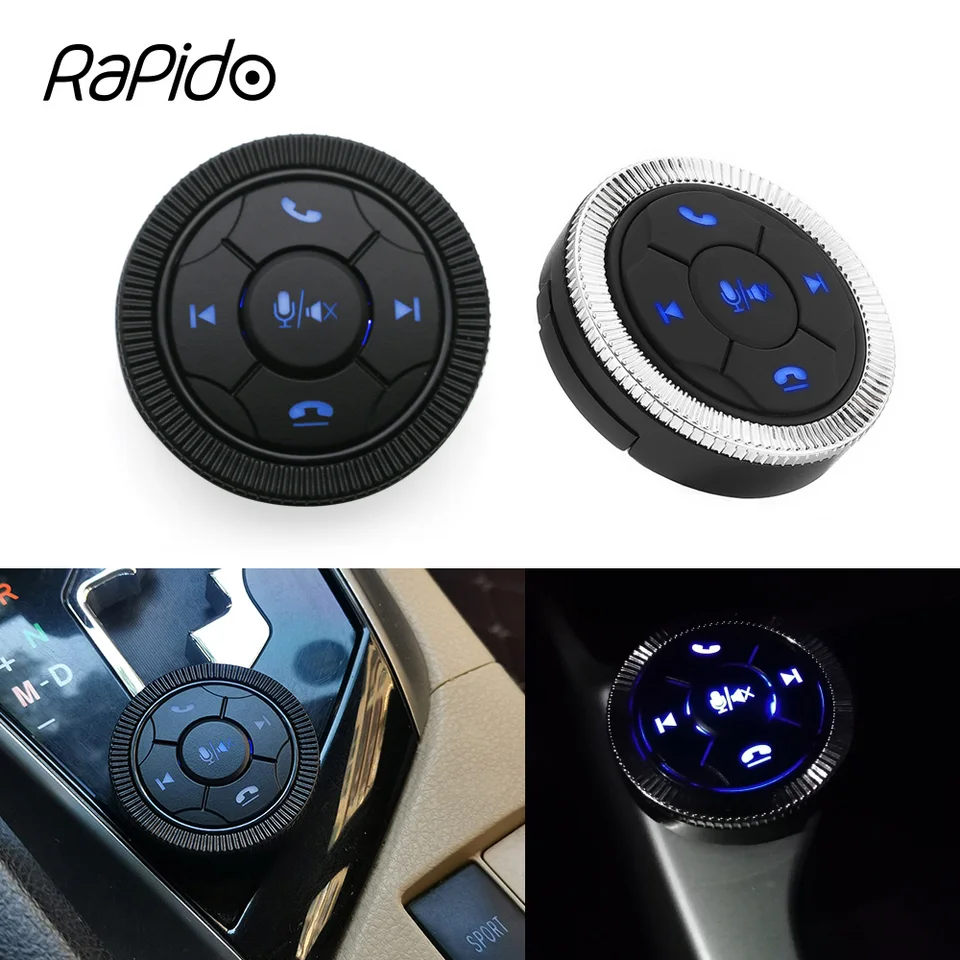 Universal Wireless Bluetooth Remote Button pre iOS Android Phone Car Multimedia Radio Player Hudba Rotary Gom Controller