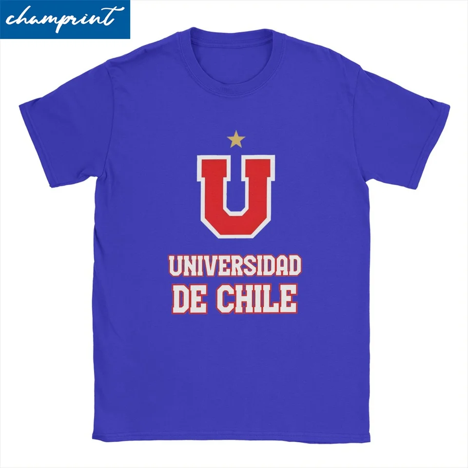 Universidad de Chile White Men Dámske tričko Copa chile futbal novina tričko tričko s krátkym rukávom Tričká bavlna 4xl 5xl odev