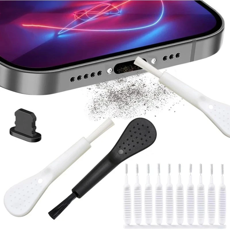 Univerzálna prachová zástrčka Mobilný telefónny telefónny telefón Antiprálna slepka na sieť pre iPhone Samsung Mi Charge Port Protector Cleant Brush Set
