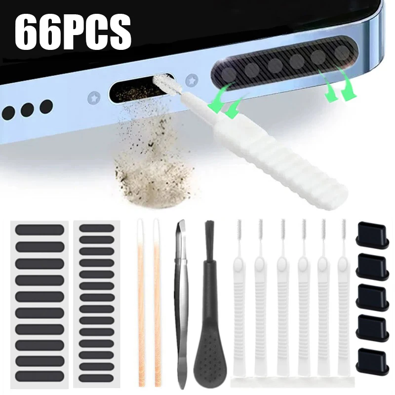 Univerzálna súprava na čistenie kefy na mobilné telefóny pre Apple/Typ C/Micro USB Prach Zátky s pinzén