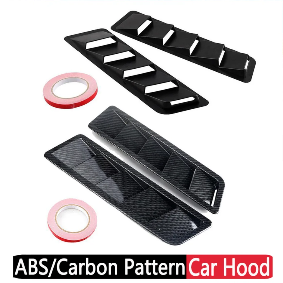 Univerzálne auto kapucňa Vent Masking Cooling Panel Copy Cover Cover Prietok vzduchu na kopček uhlíkovo vzorované auto kapota kapucňa automobil