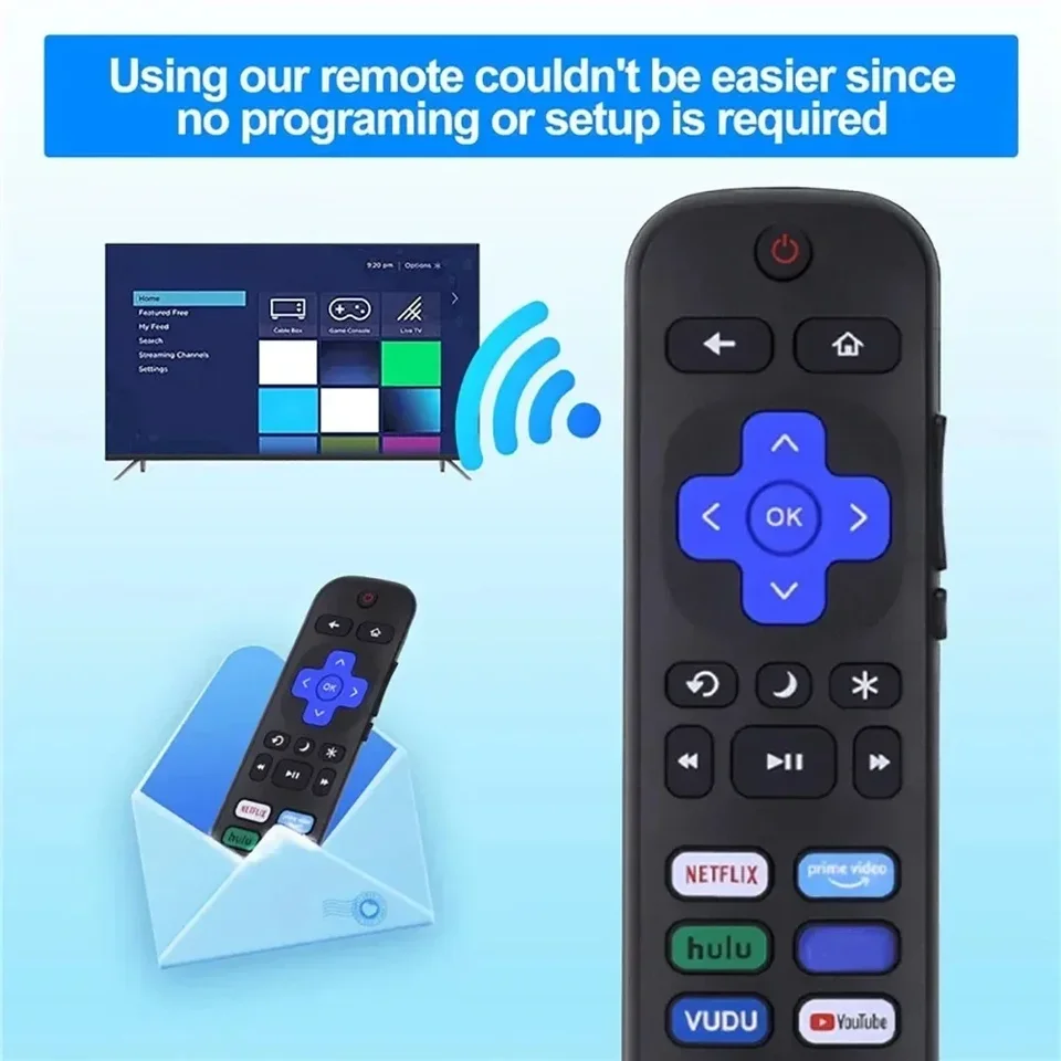 Univerzálne diaľkové ovládacie prvky YP pre výmenu IR za TCL /Hisense /Insignia /Element /Westinghouse /Hitachi Roku TVS, ľahko použiteľné