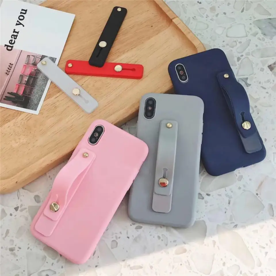 Univerzálne farebné zápästie Ručné remienok prstom prstom držiak mobilného telefónu Stojan Push Pull Socket pre iPhone Xiaomi Sumsung
