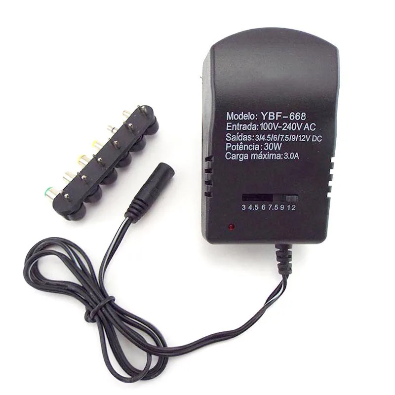 Univerzálne nastaviteľné AC DC 3V 5V 6V 7,5V 9V 12V Power Nabíjač napájacieho adaptéra Prevodník DC 6.0 5,5 x 2,5 mm 4,0 3,5 mm P1