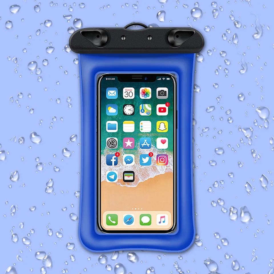 Univerzálne vodotesné vrecko na telefón plávajúce puzdro na suché vrecko s šnúrkou kompatibilným pre sériu iPhone Galaxy a viac až 7 palcov
