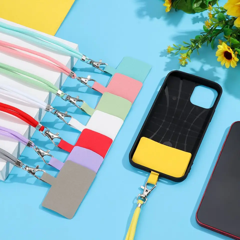Univerzálny anti-lost telefón odlievateľný nastaviteľný Crossbody Patch Patch Cord Nylon Strap Bezpečnosť Tether Keychain reťaz