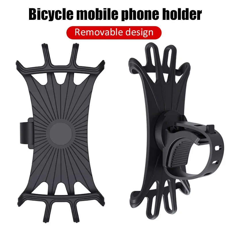 Univerzálny držiak mobilných telefónov Rotujúca držiak silikónového bicykla Držiak na riadidlá na motocykli pre telefón 4,0 až 6,0 palca