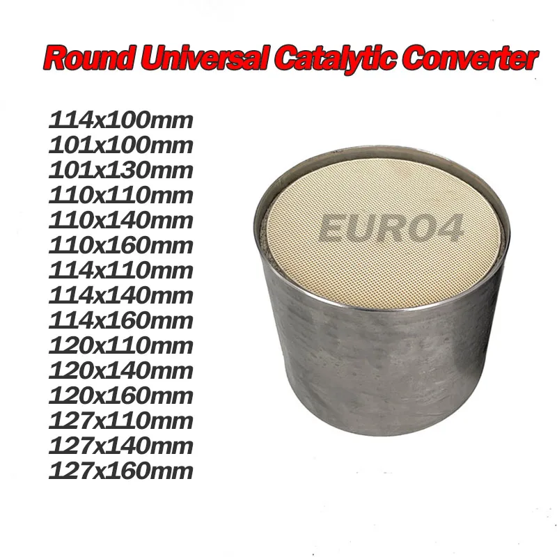 Univerzálny Euro 4 trojcestný katalyzátor s keramickým substrátom 101/114/120/127*100 mm sa môže použiť na Toyota Prius