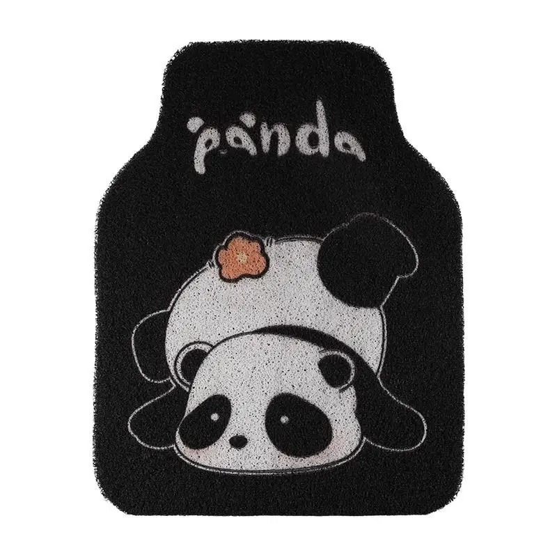 Univerzálny jednostupňový hlavný vodič antidirty dekoratívne interiérové ​​auto rohož zadný riadok noha rohož Cartoon Panda podlahový podlahový prsteň