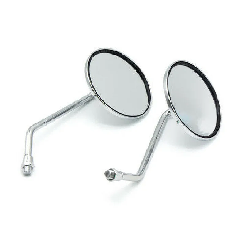 Univerzálny motocykel 8 mm 10 mm bočné zrkadlo Chrome okrúhle spätné zrkadlá Old School Bobber Scooter Off-Road