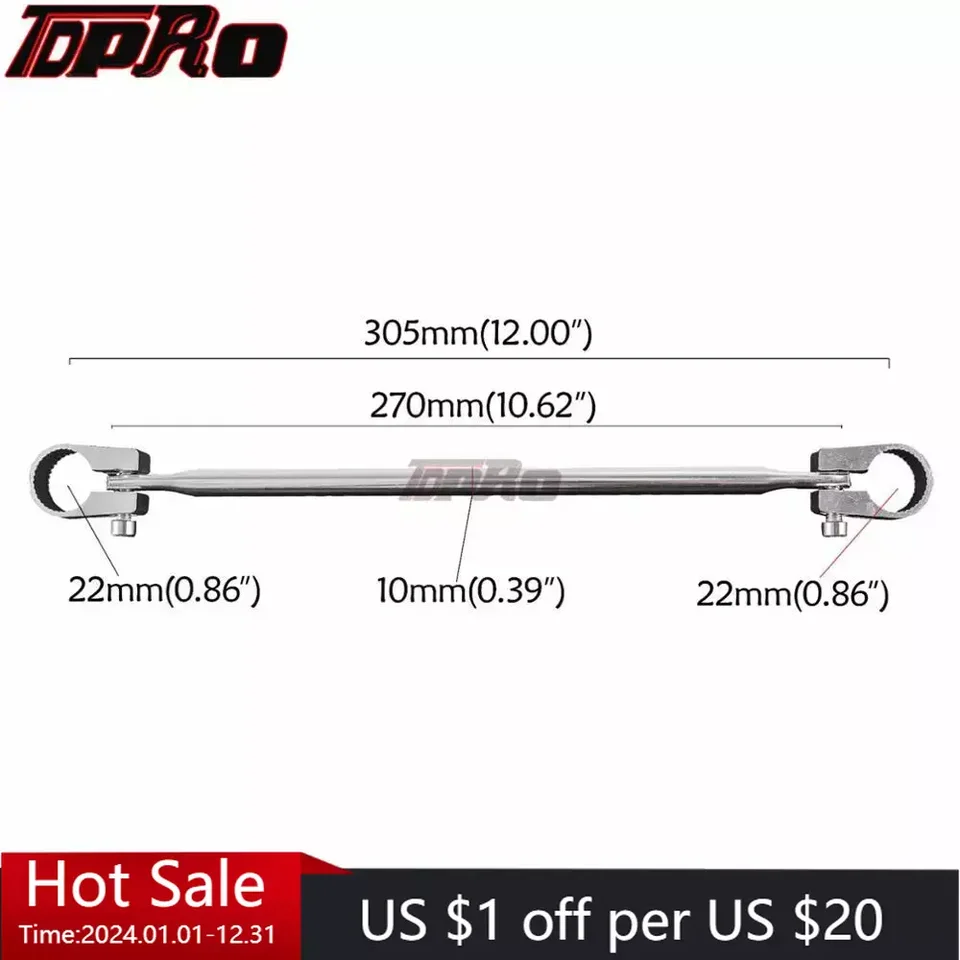 Univerzálny motocykel nastaviteľný krížový ortéza 7/8 ″ 22 mm riadidlá a svorka