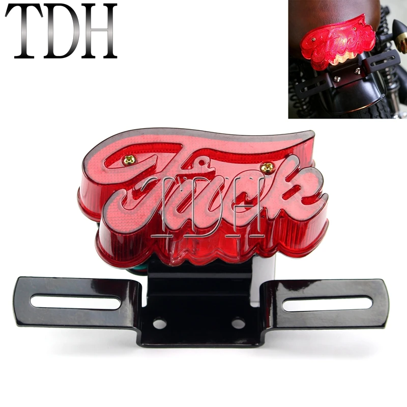 Univerzálny motocykel retro červené zadné brzdové brzdové zastavenie Light Light Light Zadné svetlo pre Harley Softail Custom Chopper Bobber