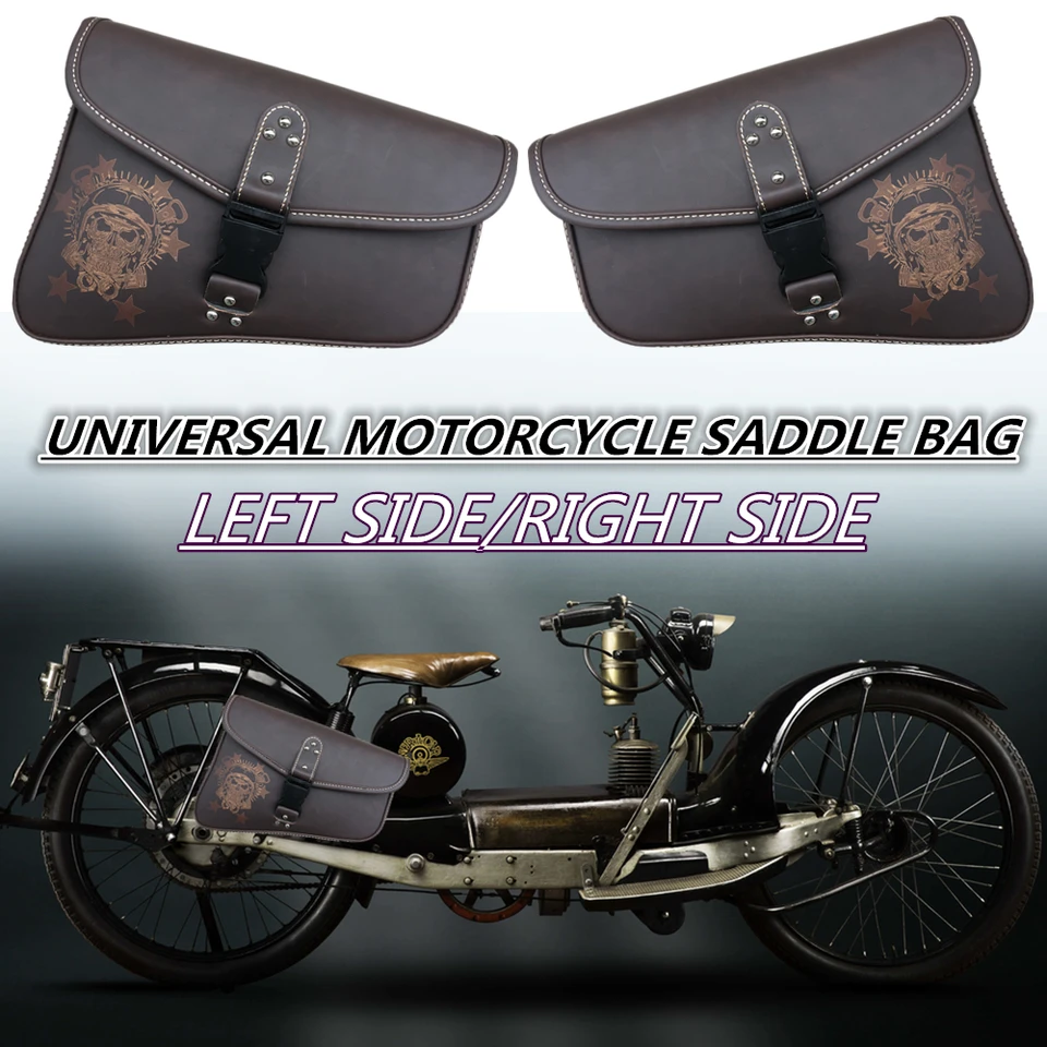 Univerzálny motocykel sedlová taška na bočné náradie vrecka PU kožené batožiny sedlo taška retro hnedá pre Harley Yamaha Honda Suzuki Kawasaki