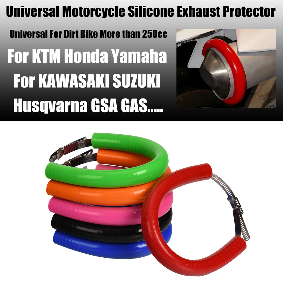 Univerzálny motocykel Silikónový výfukový ochranca 100 mm-160 mm okrúhly výfukový chránič výfukových rúrok Upevňovacia rúrka Proti-fall