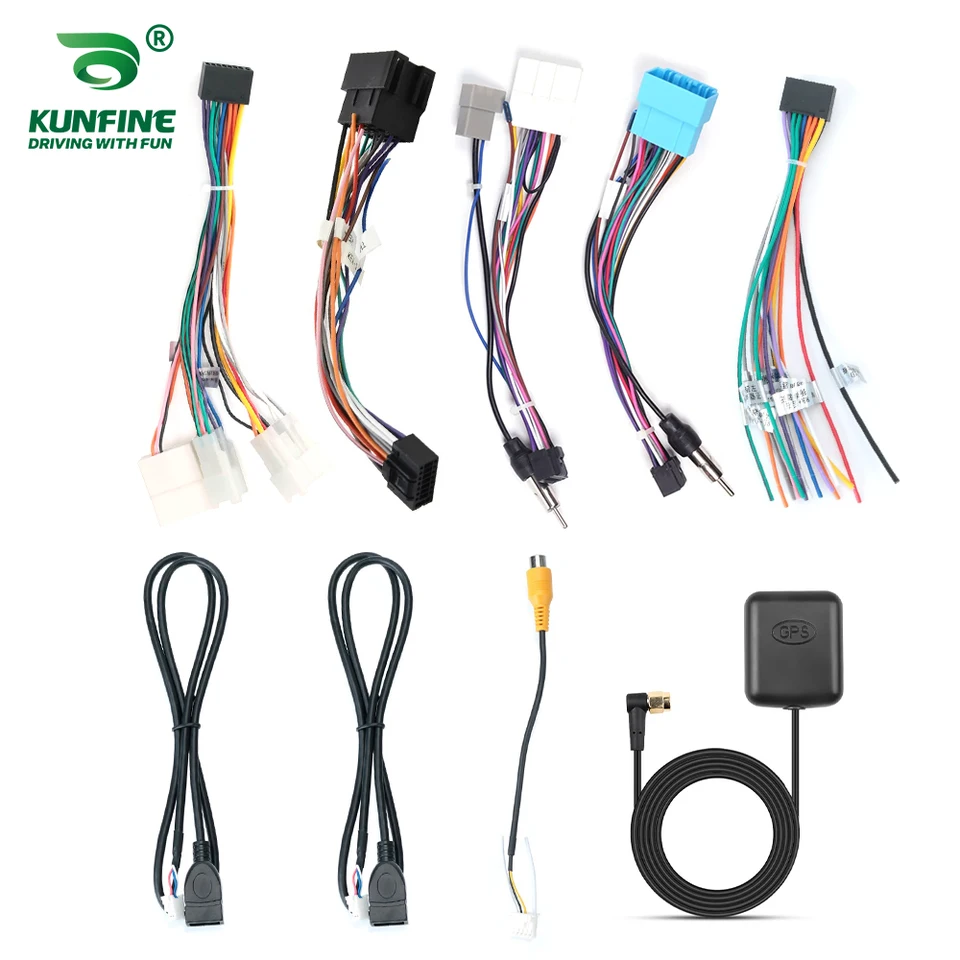 Univerzálny napájací kábel pre ISO Toyota Nissan Suzuki Car Radio 4pin 6pin USB kábla Externá mikrofón GPS anténa