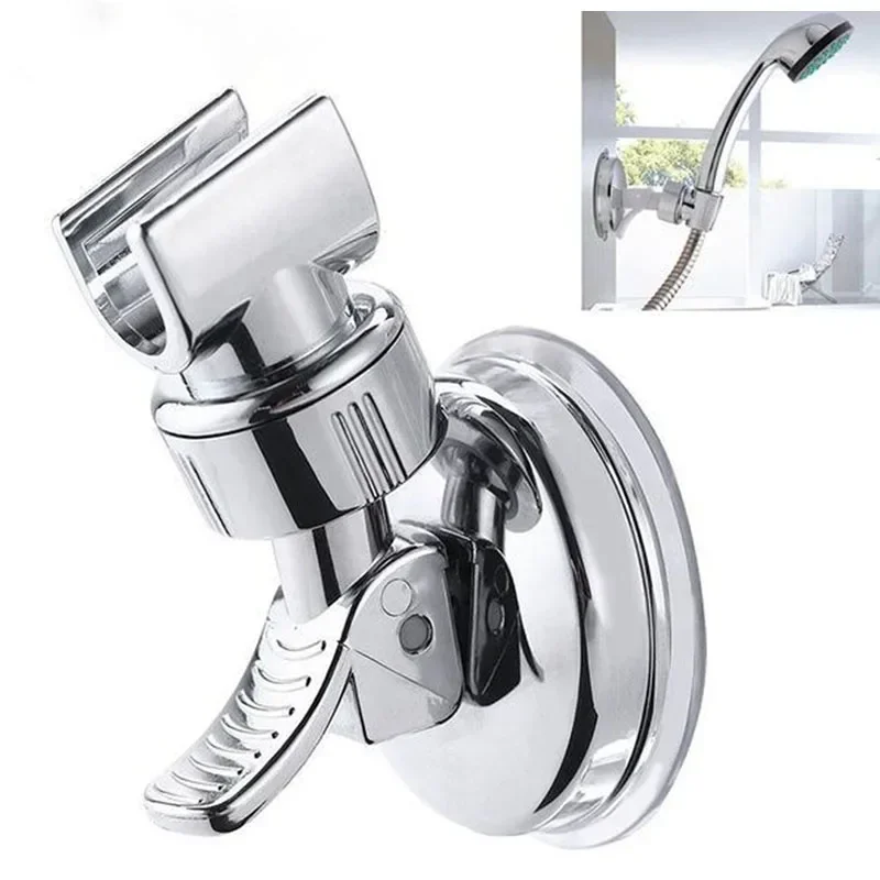 Univerzálny nastaviteľný držiak na ruky s prísavkovým pohárom 360 ° rotácia Chrome Platating Sprchovací držiak stojan na stojan na kúpeľňové doplnky