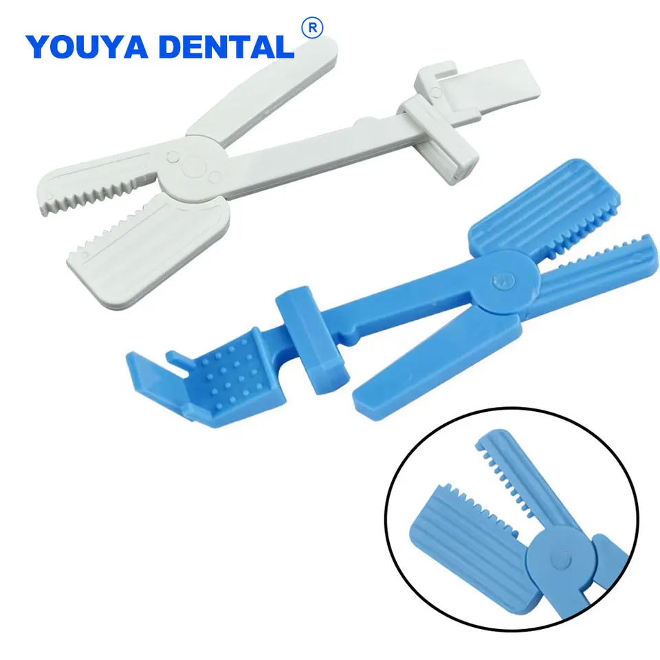 Univerzálny plastový zubný röntgenový film Clamp Clamp Snap Radiograf držiak XRAY Sensor polohy Blue Clip Dental Lab Instrument Tool