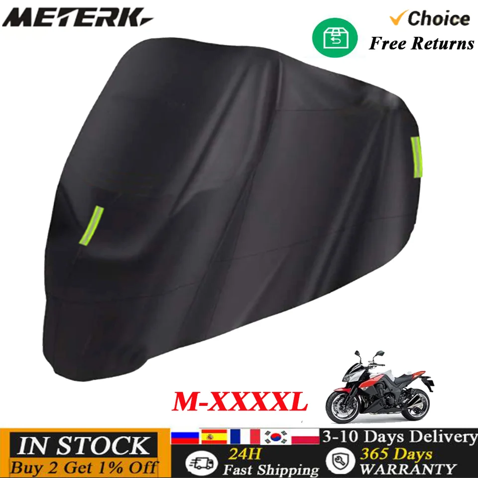 Univerzálny pokrývka motocyklov po celú sezónu nepremokavá vonkajšia ochrana pred prachovým úlomkom (M-XXXXL) 210D Oxford Cloth Moto Cover