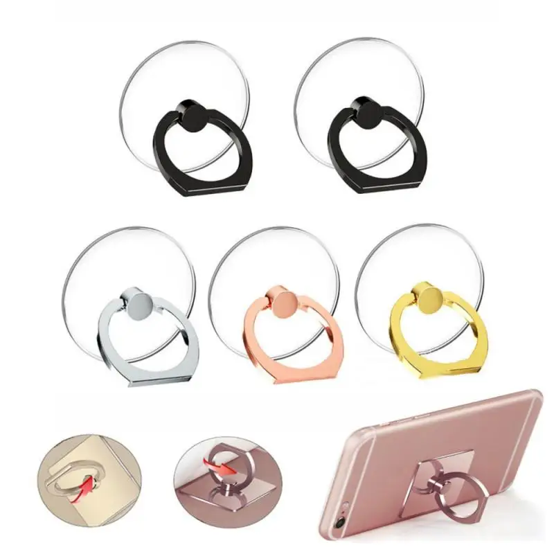 Univerzálny priehľadný prsteň prsteň mobilný telefón Smartphone Držiak stojanu pre iPhone 12 Xiaomi Samsung Smart Phone Car Mount Stand