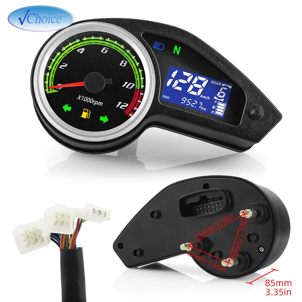 Univerzálny rýchlomer pre motocykel LCD Digitálny tachometer kilometrov kilometrov pre 12V motocykel pre Brazíliu GY200 pre Brazíliu CG