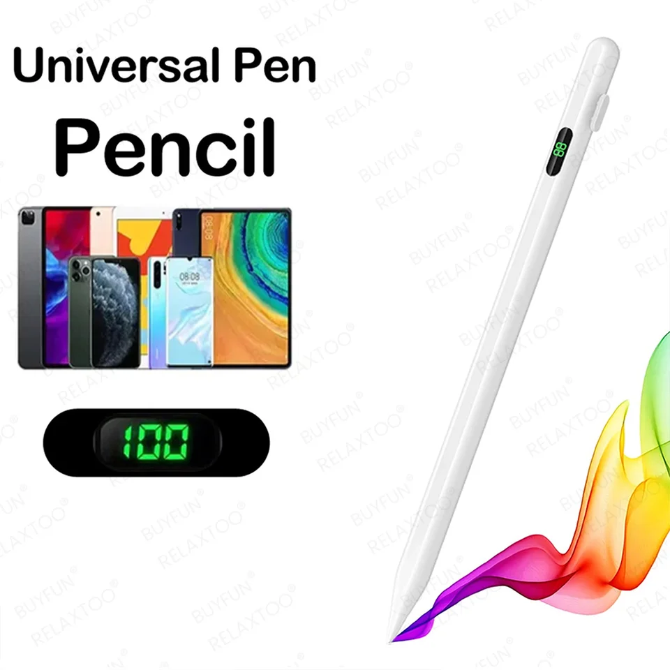 Univerzálny stylus kapacitný dotyk ceruzka pre Apple iPad Xiaomi tablet Samsung Z Fold 6 -Fold6 Pen s LED digitálnym displejom