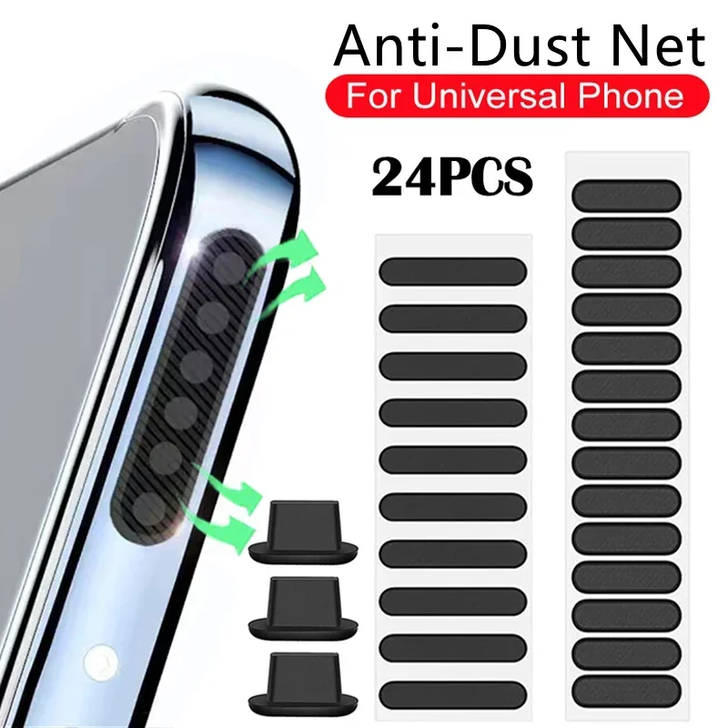 Univerzálny telefón s prachom odolný voči sieťovým nálepkám reproduktora pre iPhone Samsung Anti Dust Cet zvukový otvor nabíjanie portu Prachový kryt