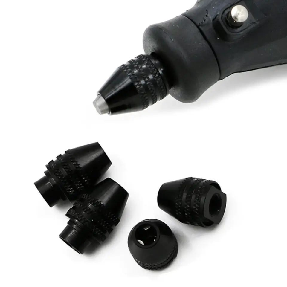 Univerzálny vŕtací vŕtací skľučovadlá Mini Bit Chucks Adapter pre dremelské nástroje 4 veľkosti 0,3-3,2 mm Graver