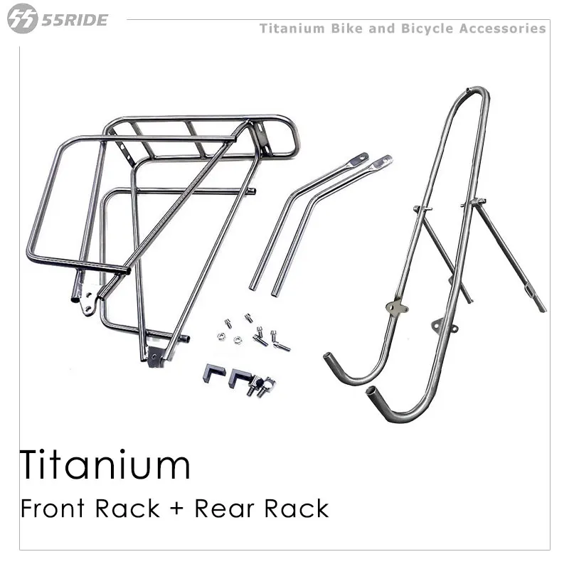 Univerzálny zadný stojan na bicykel a predný nosič, držiteľ batožiny na bicykli Titanium Road Road, 700 ° C, 26 