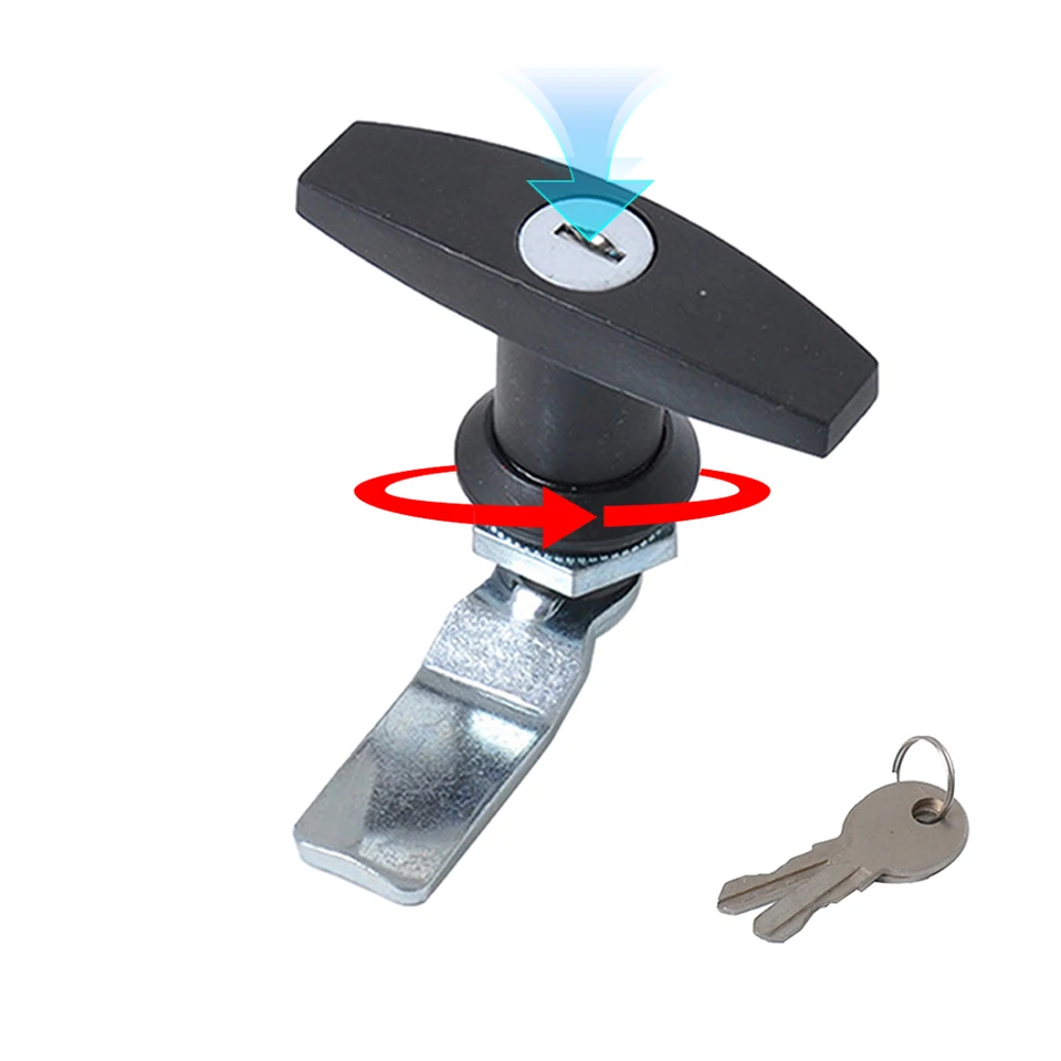 Univerzálny zámok dverí RV T-Handle s 2-kľúčovými prívesmi zásuvkami na nádobu na skrinku na dvera