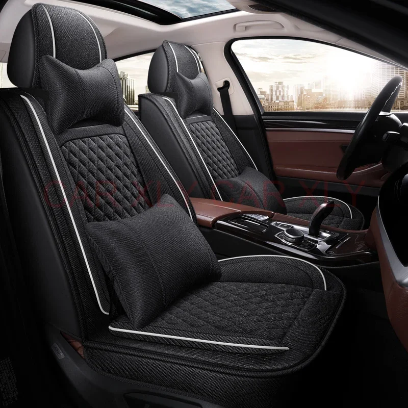 Univerzálny štýl Pohodlné priedušné ľanové autosedačky pre golf 4 5 6 BMW F10 F11 G30 Peugeot 207 206 MG4 Interiérové ​​detaily