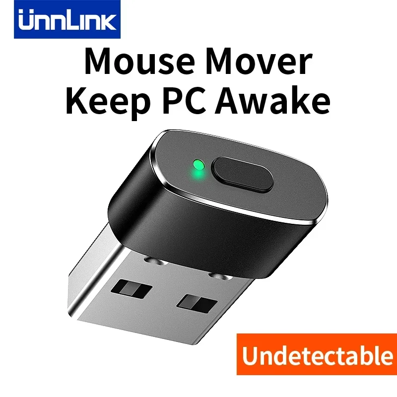 Unlink Mouse Jiggler Nedostatný kovový kovový myš Mouse Mover Shaker Shaker Free bez počítača