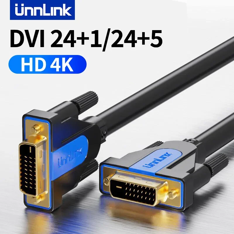 UNNLINK DVI kábel DVI-D 24+1/24+5 4K@30Hz Dual Link Channel 1,5 m 3m 5m 8m 15 m pre projektor Monitor Computer TV Monitor