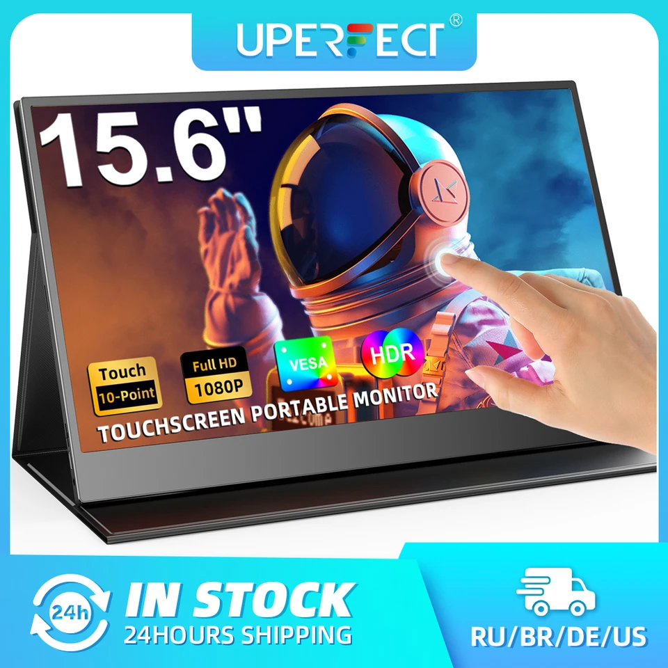 UPERFECT 15,6 palca dotykový prenosný monitor FHD 1080p IPS USB-C HDMI Herný počítač Displej pre notebook PC PLEFON PS4/5 Xbox