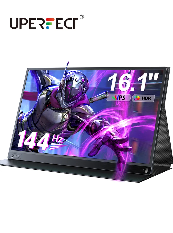Uperfect 16.1 '' 144Hz prenosný herný monitor pre notebook FHD 1080p IPS HDR Freesync Cestoval externú obrazovku pre notebook PC PS5 MAC