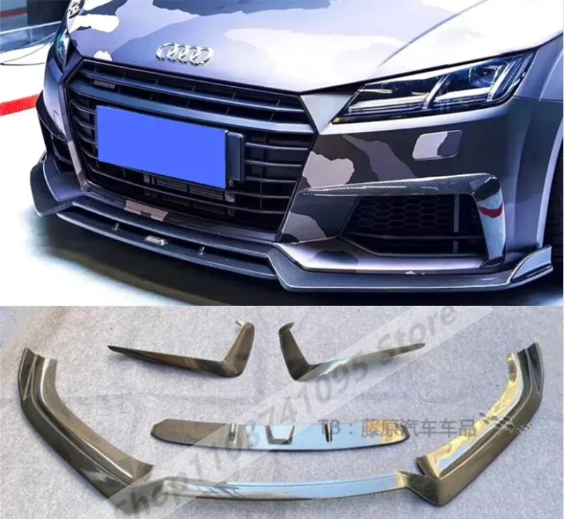 Upevnenie na predné nárazníky z uhlíkových vlákien Spiler vzduchový nôž Splitter Fog Light Cover pre Audi TTS MK3 2015 2016 2017 2017 2018