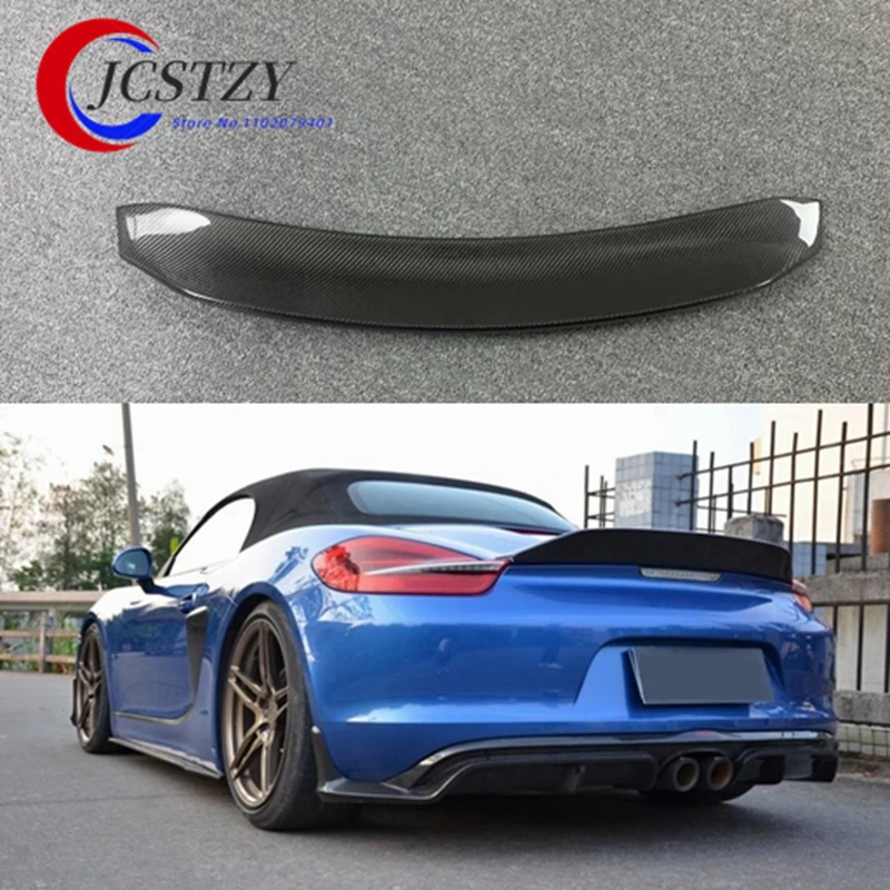 Upevnenie na zadné krídlo z uhlíkových vlákien pre spojler pery pre Porsche Cayman Boxster 981 2013 2014 2015 2016 Rok rok