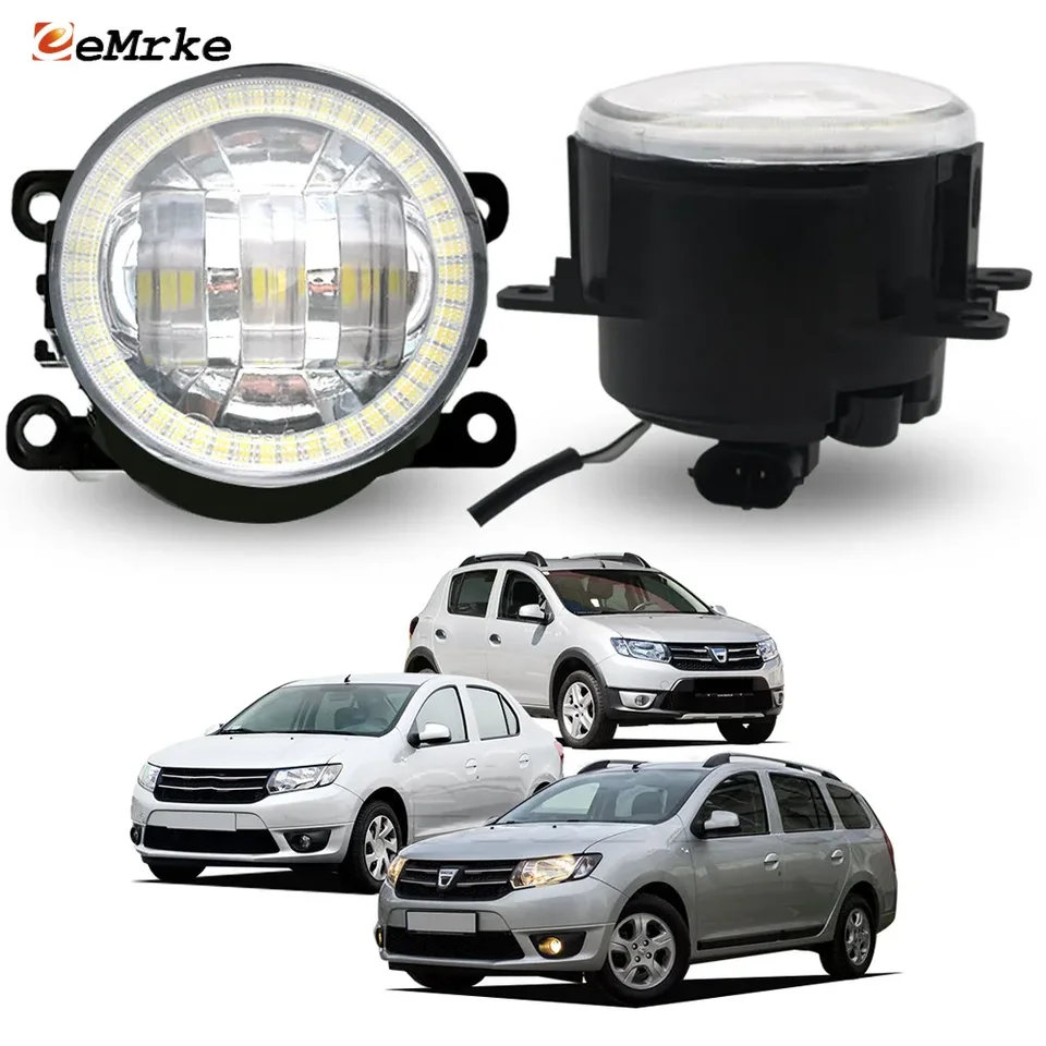 Upgrade LED FOG Hmlové svetlá pre Dacia Logan Sandero / Sandero Stepway 2012 2013 2014 2015 PTF 30W s šošovkami Angel Eyes Rings DRL
