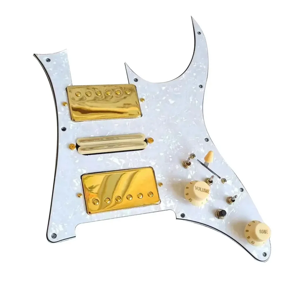 Upgrade vopred zamietnuté HSh RG Pickguard načítané zlato WVC Alnico V Pickup Set Set Multi Switch Split Coil Humbucker Pickups Wedič