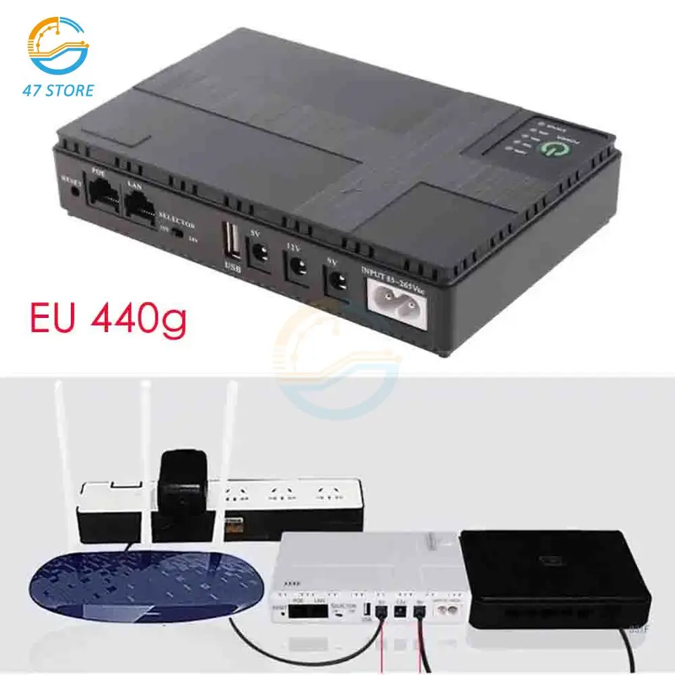 UPS 10400 mAh SINE UPS Batéria zálohovanie 5V 9V 12V 2A 15V 24V 1A Neutroctera