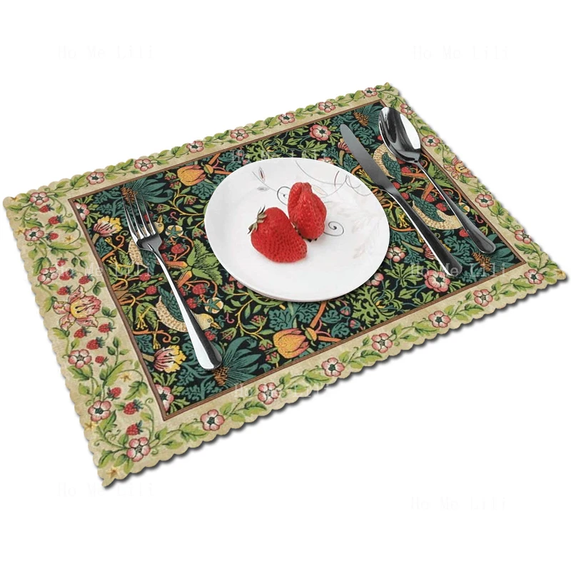 Upscale Art Flowers so záhradou William Morris Strawberry zlodej stolová dekorácia prestierania