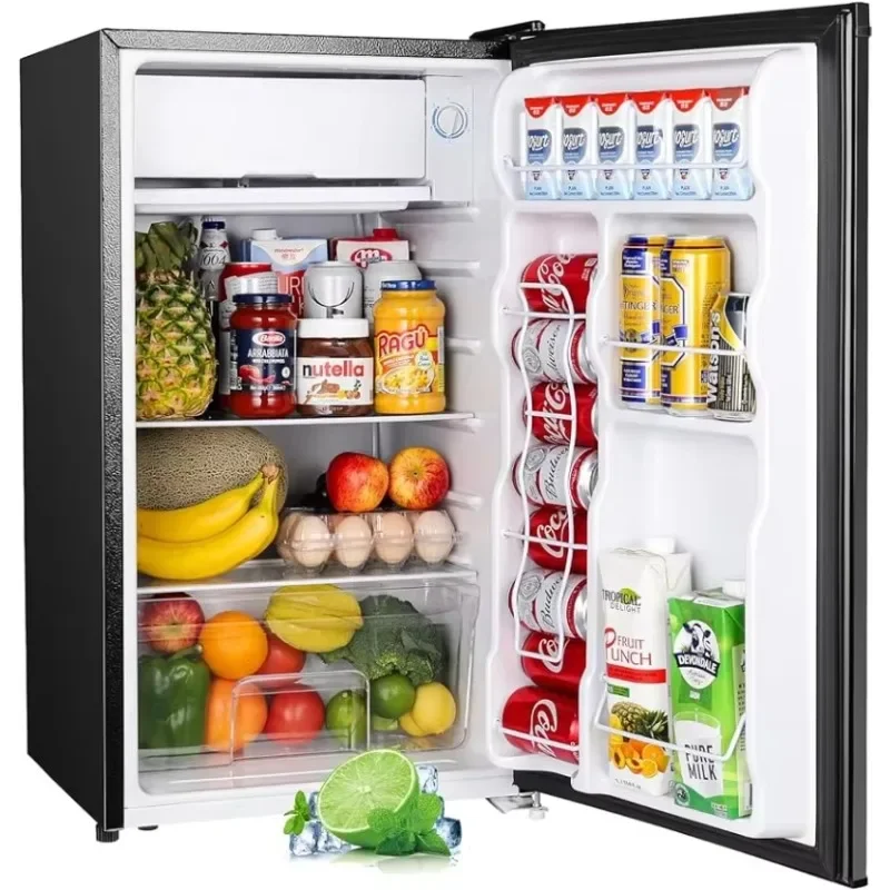 UpStreman 3.2 Cu.ft Mini chladnička s mrazničkou, jednotlivé dvere, nastaviteľný termostat, chladnička pre koľaj, kanceláriu, spálňa - BR321