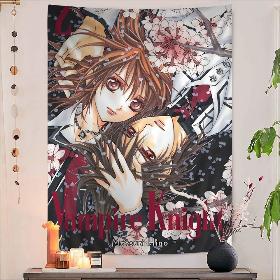 Upírsky rytier visí bohémsky tapiséria japonská tapiséria Anime kawaii izba dekor