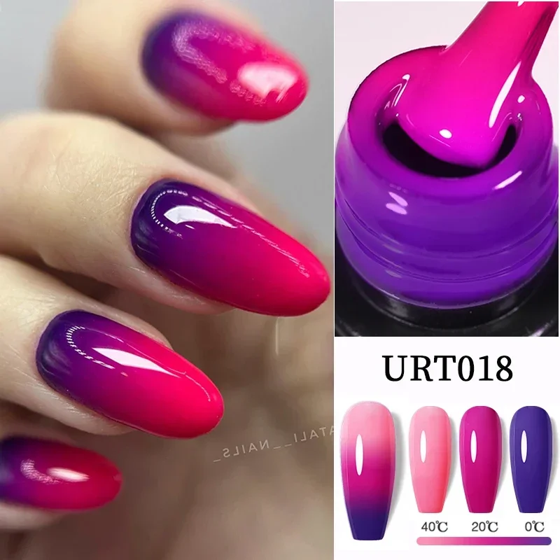 Ur cukor 7,5 ml teplota Zmena gélového laku na nechty 3 Vrstvy tepelné polotrvánne UV LED LED Vernis na nechtovú manikúru