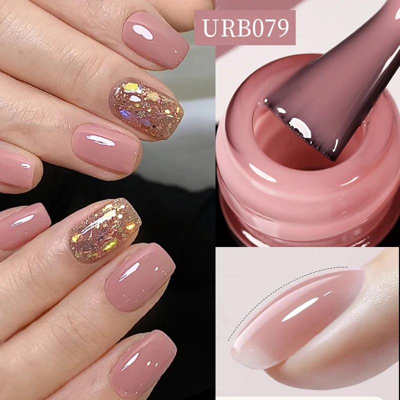 Ur cukor 7 ml gumový základný gél nahý ružový francúzsky gél konštrukt priesvitný namočenie z gélu Vernis Semi Permanent potreba UV svetlo vyliečenie