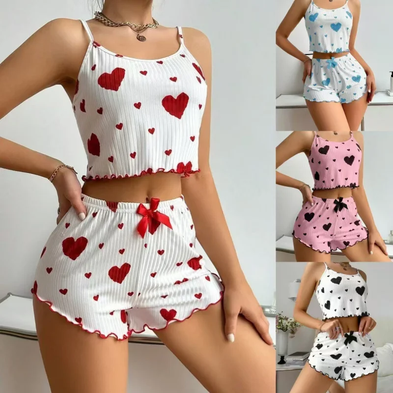 Uriho ženy milujú ľadové hodvábne pyžamá pyžamy spánok pyžama set camisole kraťas