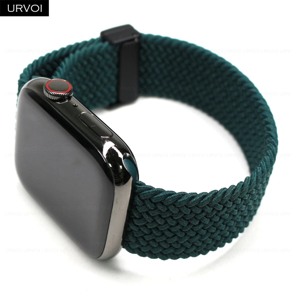 Urvoi Band pre Apple Watch Ultra 2 pletená sólová slučka séria 10 9 8 7 6 SE 54 Stretable remienok pre vlákna priadze Iwatch Polyester