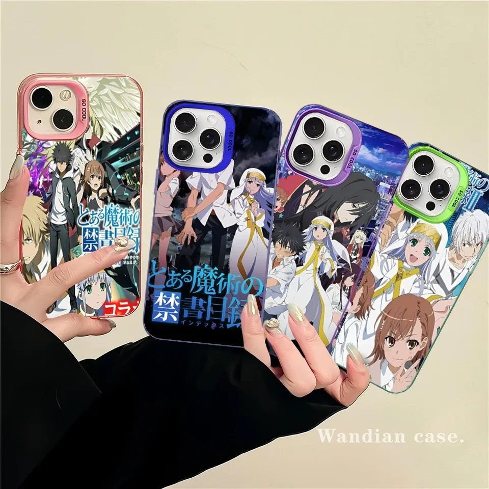 Určitý magický index anime telefónne puzdro pre iPhone 16 15 14 13 12 11 Pro Max x xr xsmax 8 7 plus matný nárazový odolný zadný kryt