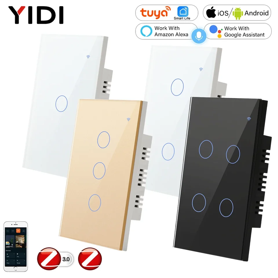 US BR ZIGBEE 3.0 TUYA TOYA SMART WALL WALLIGH SWITT 220V TOTAL s bezdrôtovým diaľkovým inteligentným životom
