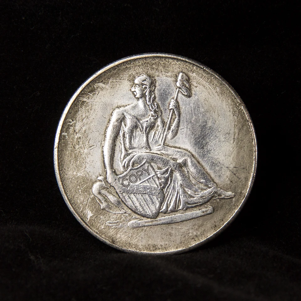 US Sedieť desetník 1 oz Silver Original Old Old Coins, Silver 999, Dollar Trade Dollar, WW2, Liberty Moneda, Sedenie polovice desetníka
